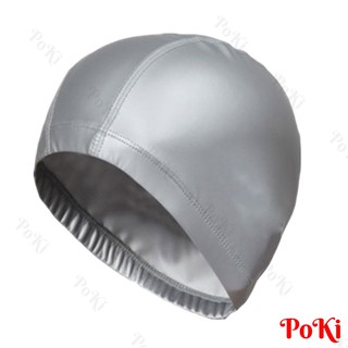 Nón bơi, mũ bơi BL - GHI, chất liệu SIÊU co giãn PU cho người lớn, mềm mại CHỐNG thấm nước, ôm đầu cao cấp - POKI