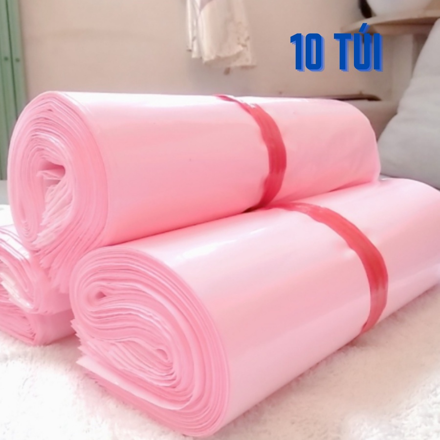 [Bộ Túi Mẫu] Túi gói hàng niêm phong tự dính Size 25x35 - Màu Hồng cao cấp A1