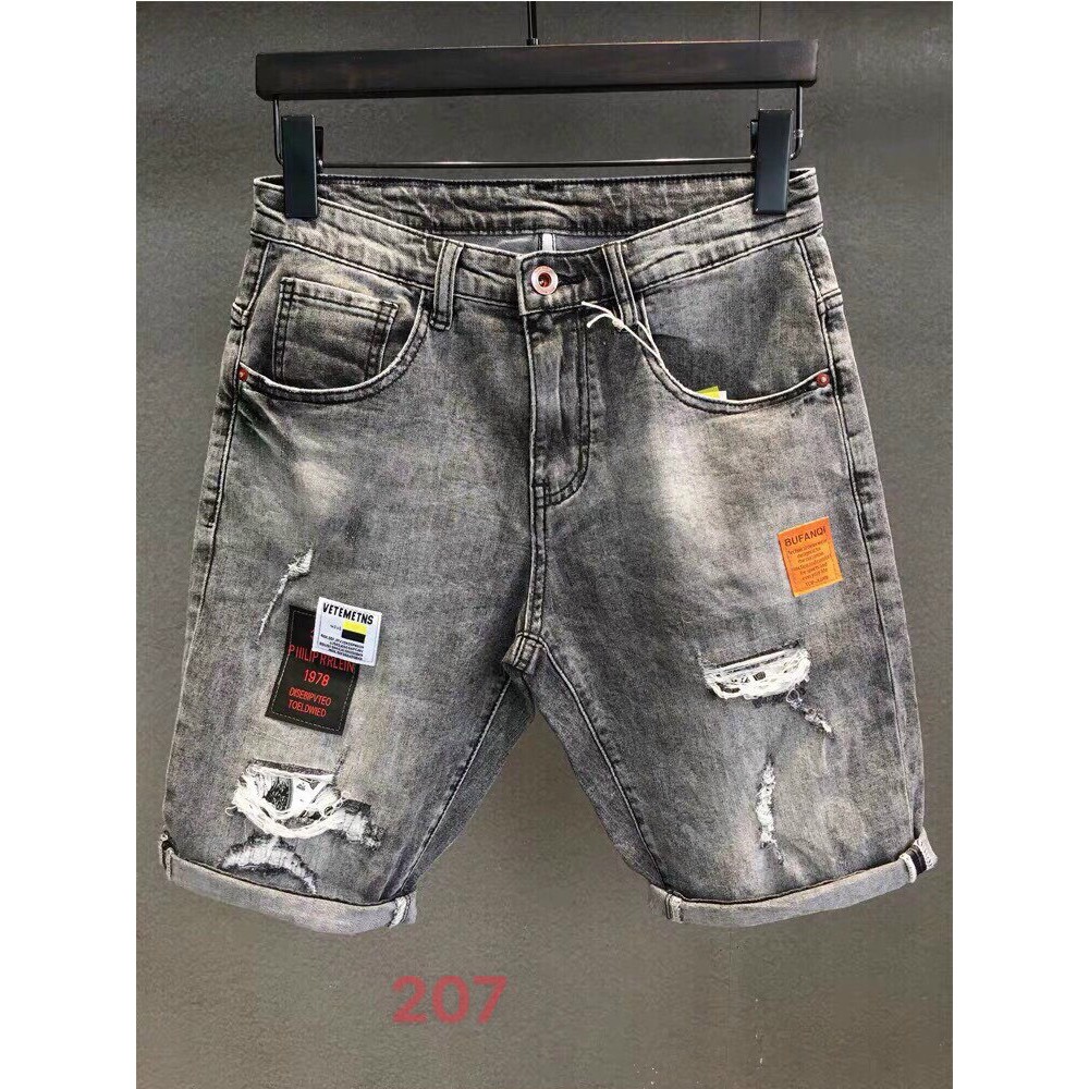 Quần short jean nam co dãn kiểu dáng trẻ trung đơn giản thêu họa tiết thời trang hàn quốc MÃ SỐ QS207 NHIỀU MẪU MỚI ĐẸP