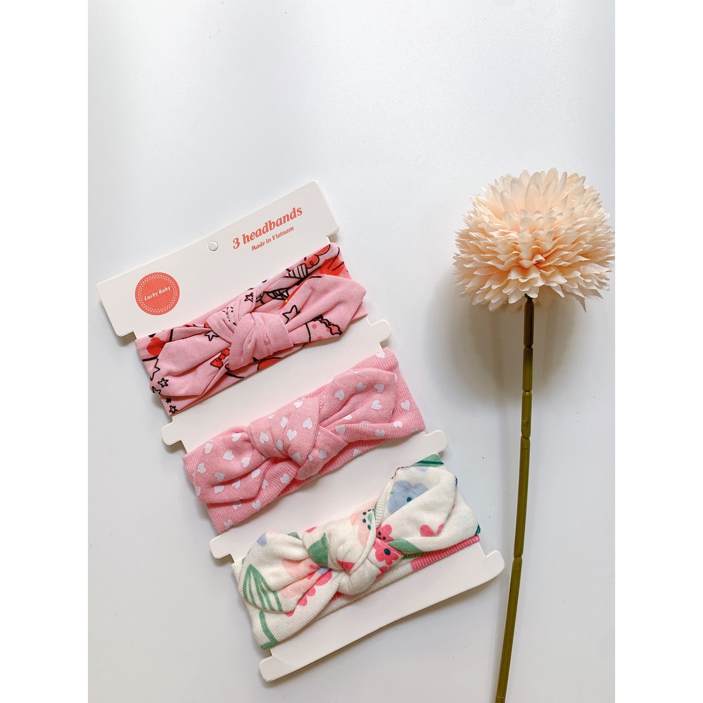 Set 3 Băng Đô Turban Cho Bé Nơ Thắt dễ thương, xinh xinh và rất đáng yêu