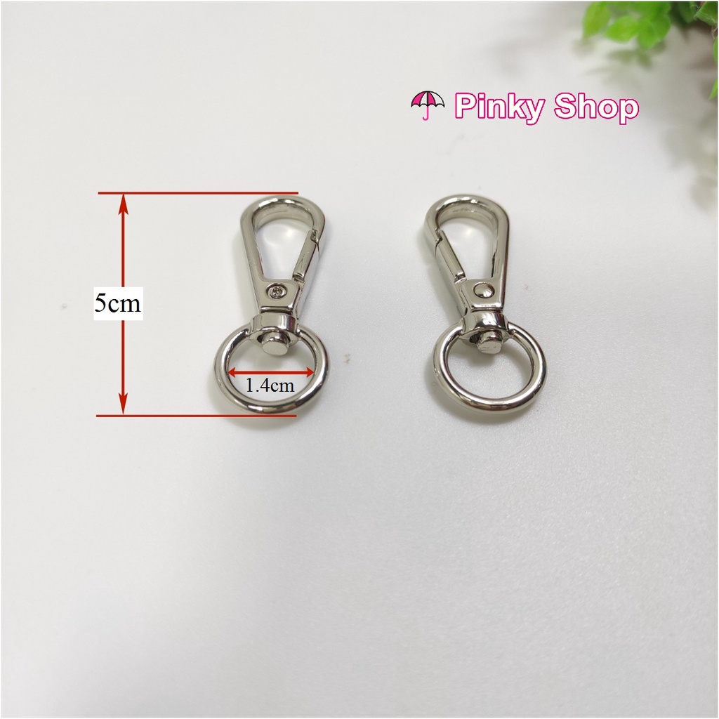 [Hàng đẹp] Móc càng cua màu bạc 1.4*5cm làm móc balo túi xách và các sản phẩm handmade Pinky Shop