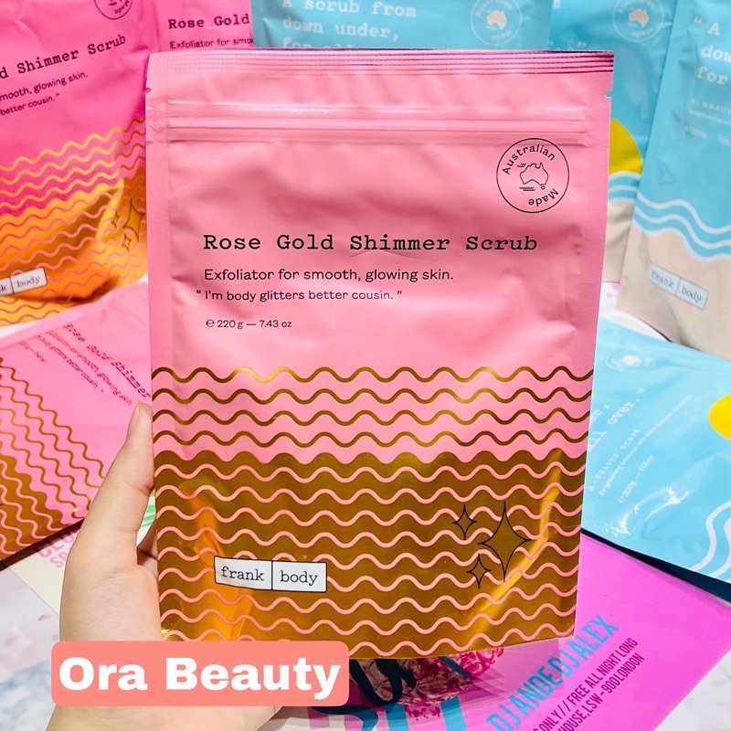 Tẩy da chết cơ thể Frank Body - Rose Gold Shimmer Scrub