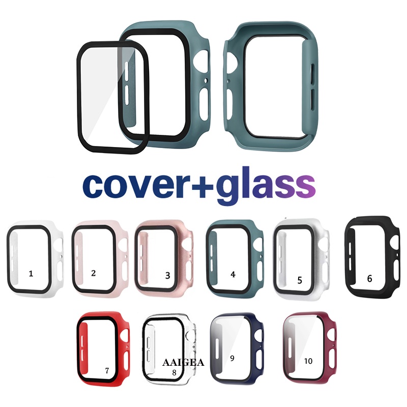 Ốp Mặt Đồng Hồ Kèm Kính Cường Lực 41mm 45mm Dùng Cho apple watch series 9 8 7 Bảo Vệ