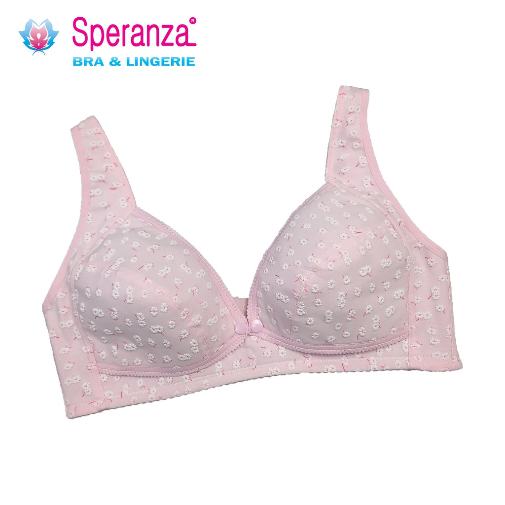 Áo Ngực Bầu Cho Bé Bú Speranza, vải Cotton in Hoa Cúc Dễ Thương Không Gọng Cao Cấp SPAB222SH