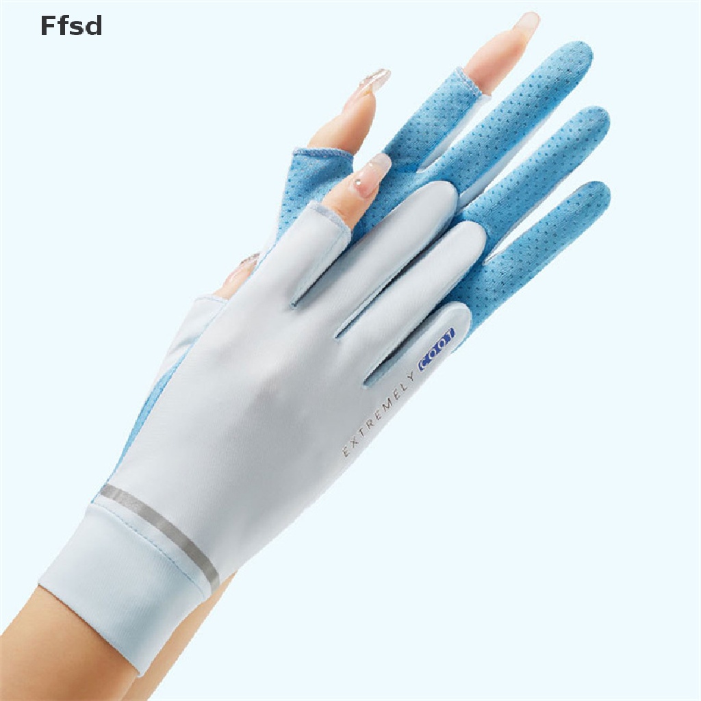 {Ffsd} Găng Tay Lái Xe Bằng Lụa Lạnh Mỏng Phối Lưới Thoáng Khí Chống Nắng Thời Trang Mùa Hè Cho Nữ * Hot