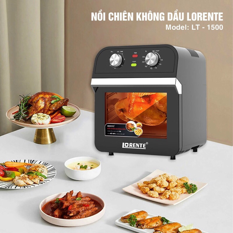 Nồi chiên không dầu kiêm lò nướng đa năng 15L Lorente LT1500