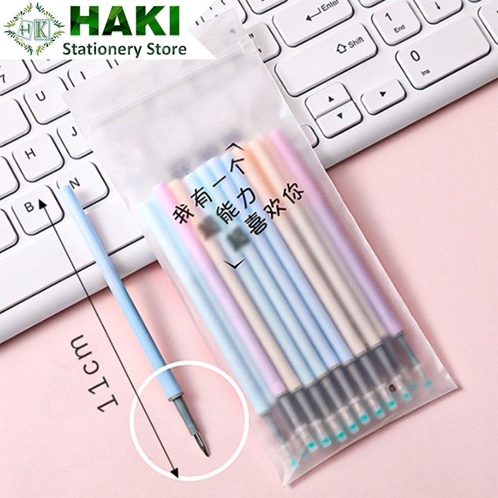 Ruột bút bi bấm HAKI mực đen túi 20 ngòi bút 0.5mm tiện dụng đồ dùng văn phòng phẩm