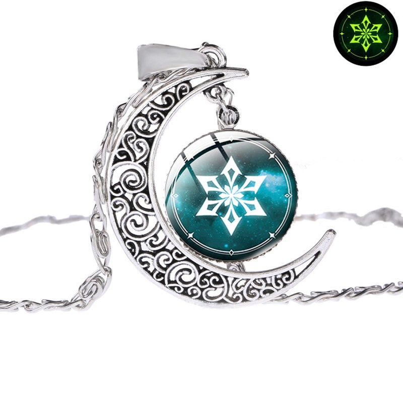 Vòng cổ mặt thủy tinh phong cách Sohopo Genshin trong game Eye Of God