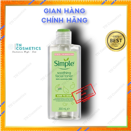 Nước Hoa Hồng Cho Da Nhạy Cảm Simple Kind To Skin Soothing Facial Toner 200ml TN2041