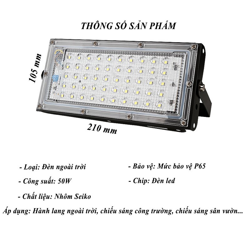 Đèn Led Pha 50W ngoài trời tiết kiệm điện 220V ĐÈN DUY THẮNG