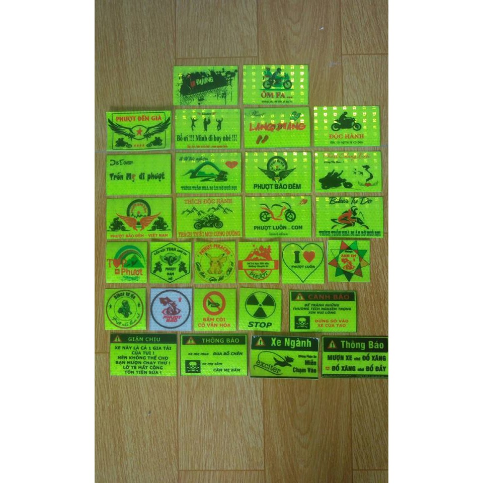 combo 29 logo phản quang , logo phượt