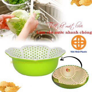 Rổ nhựa hoa mai Đại 3395-3 Việt Nhật màu sắc tươi tắn rổ 2 lớp đủ size