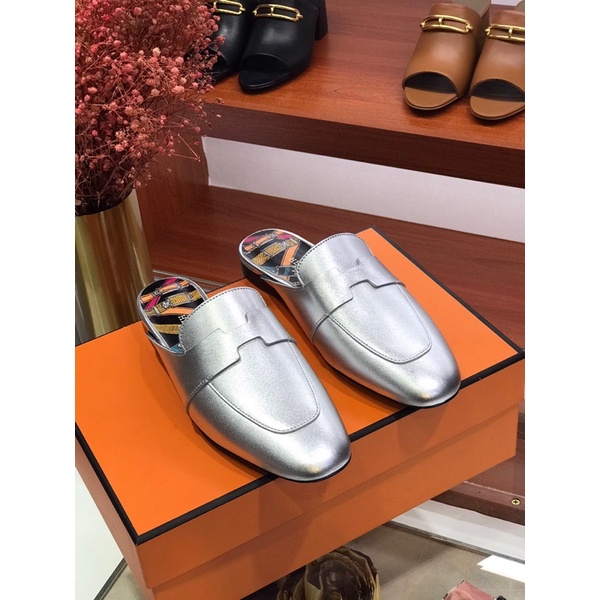 Giày sục nữ thương hiệu Hermes Catena HM da thật cao cấp mẫu mới