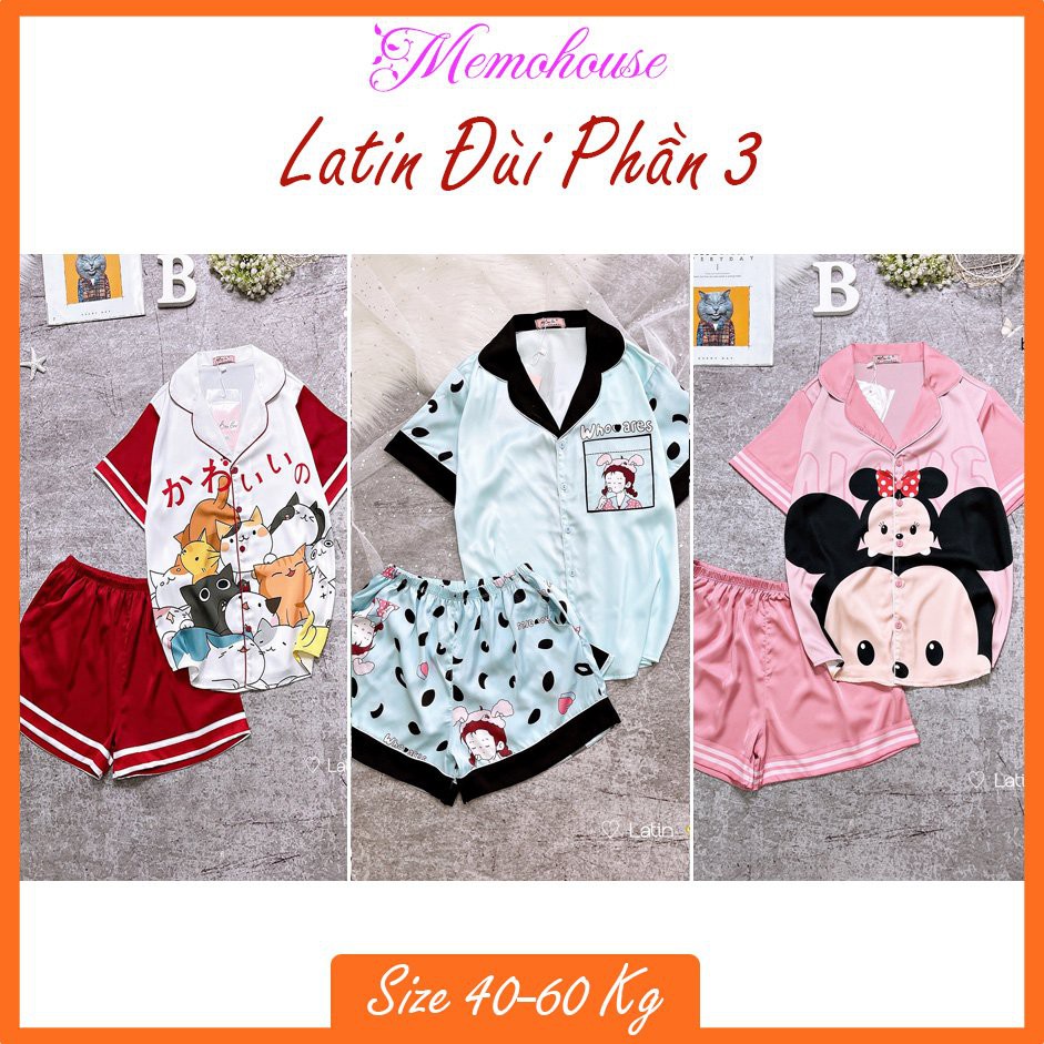 Phần 3_Đồ Mặc Nhà Pijama Lụa Latin Quần ĐÙI Freesize - HÀNG THIẾT KẾ