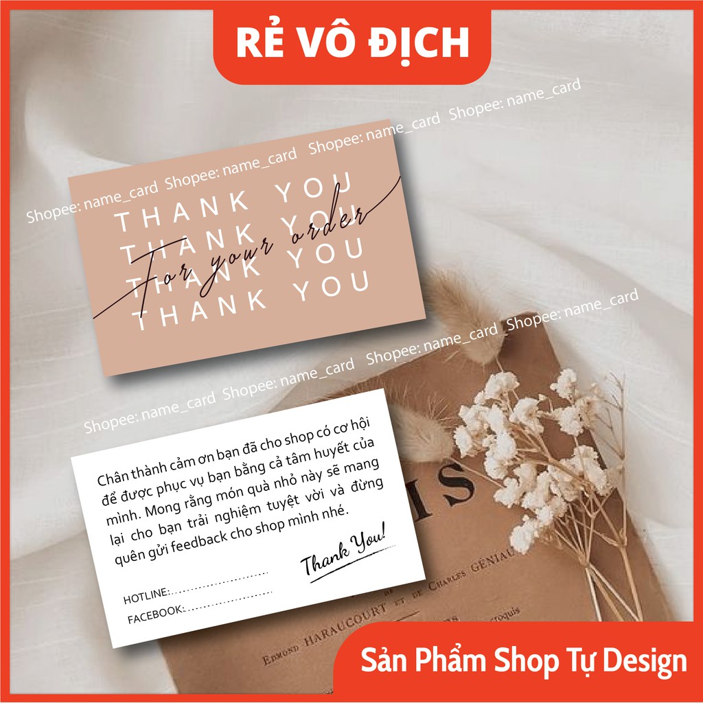 Card cảm ơn, thiệp cảm ơn khách hàng, thank you card rẻ đẹp