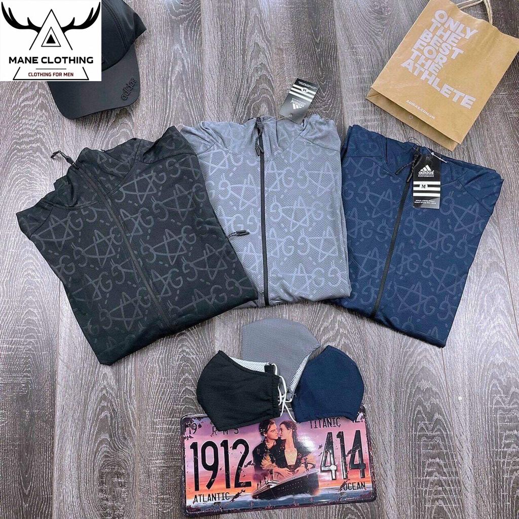 Áo chống nắng nam ADIDAS chống tia UV chất kim cương siêu thoáng mát (tặng kèm khẩu trang cùng màu) | BigBuy360 - bigbuy360.vn