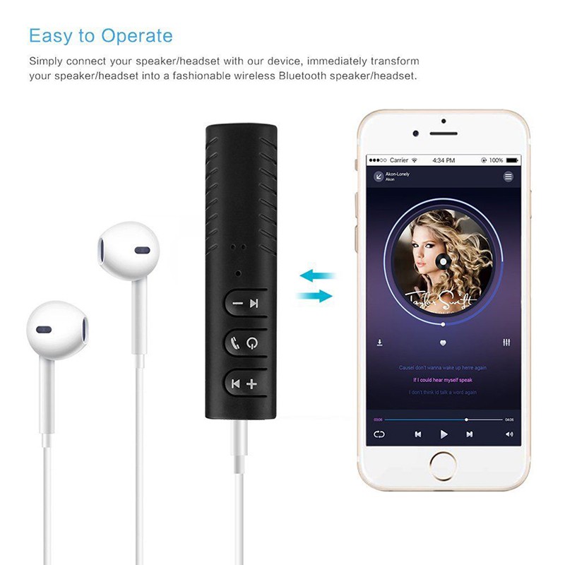 Thiết bị thu phát âm thanh bluetooth không dây giắc cắm 3.5mm chuyên dụng cho ô tô