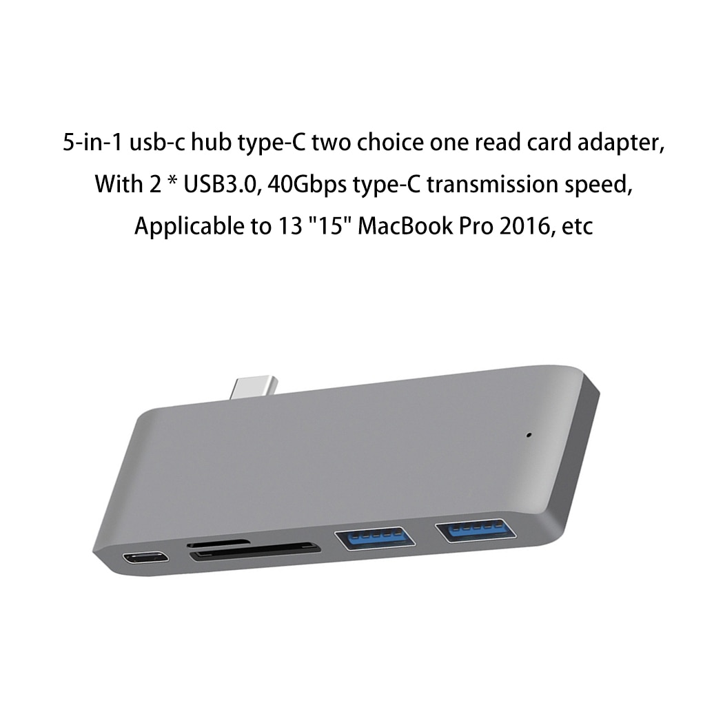 Bộ Chia Cổng Usb 5 Trong 1 Đa Năng Cho Macbook Pro Type C Sang Usb 3.0 Sd Tf
