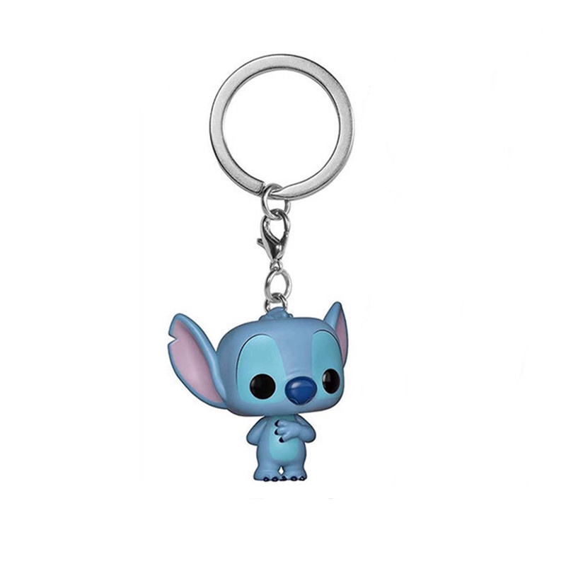 DISNEY Set 2 Móc Khóa Funko POP Hình Chuột Mickey Minnie Lilo & Stitch Dễ Thương