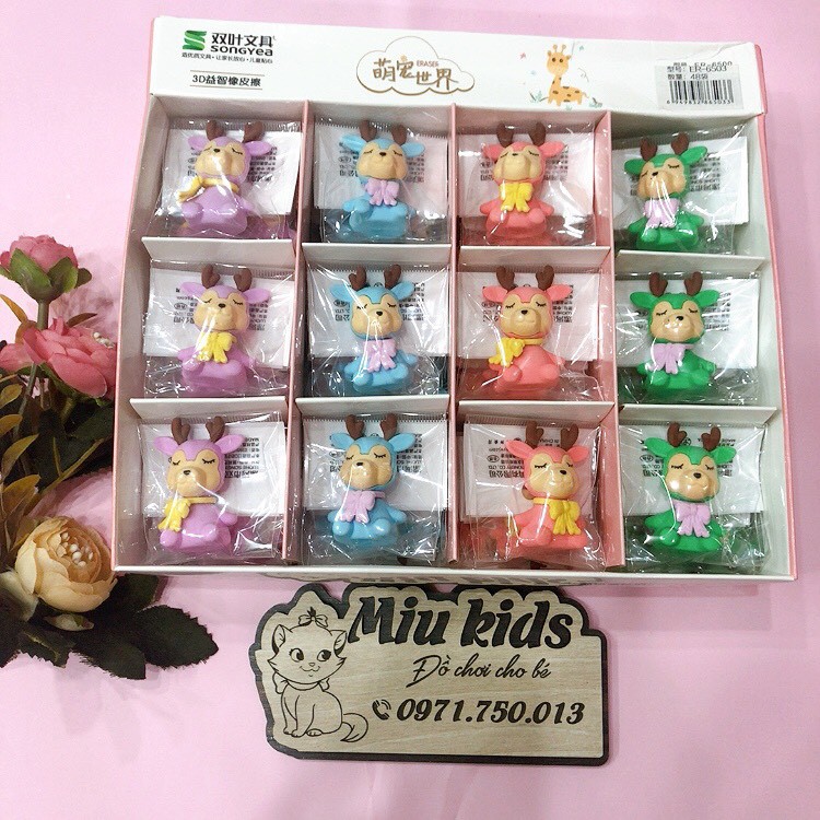 Gôm tẩy bút chì hình hươu cực phẩm cho các loại tẩy xoá bút chì- kích thước 4.5x2cm