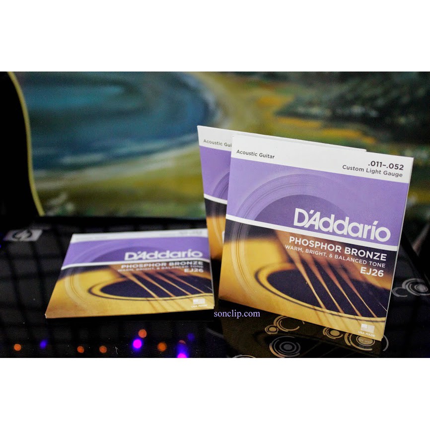 [FREE SHIP] Dây guitar Aucostic D'Addario EJ 26 (cỡ 11-52)