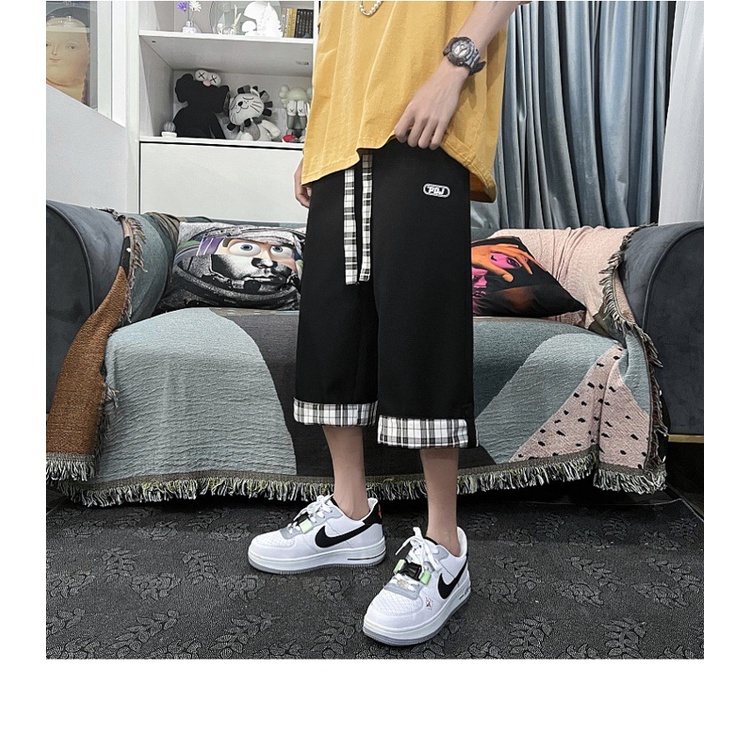 Quần Lửng Bánh Quế Ống Rộng Thời Trang Nam M-8XL