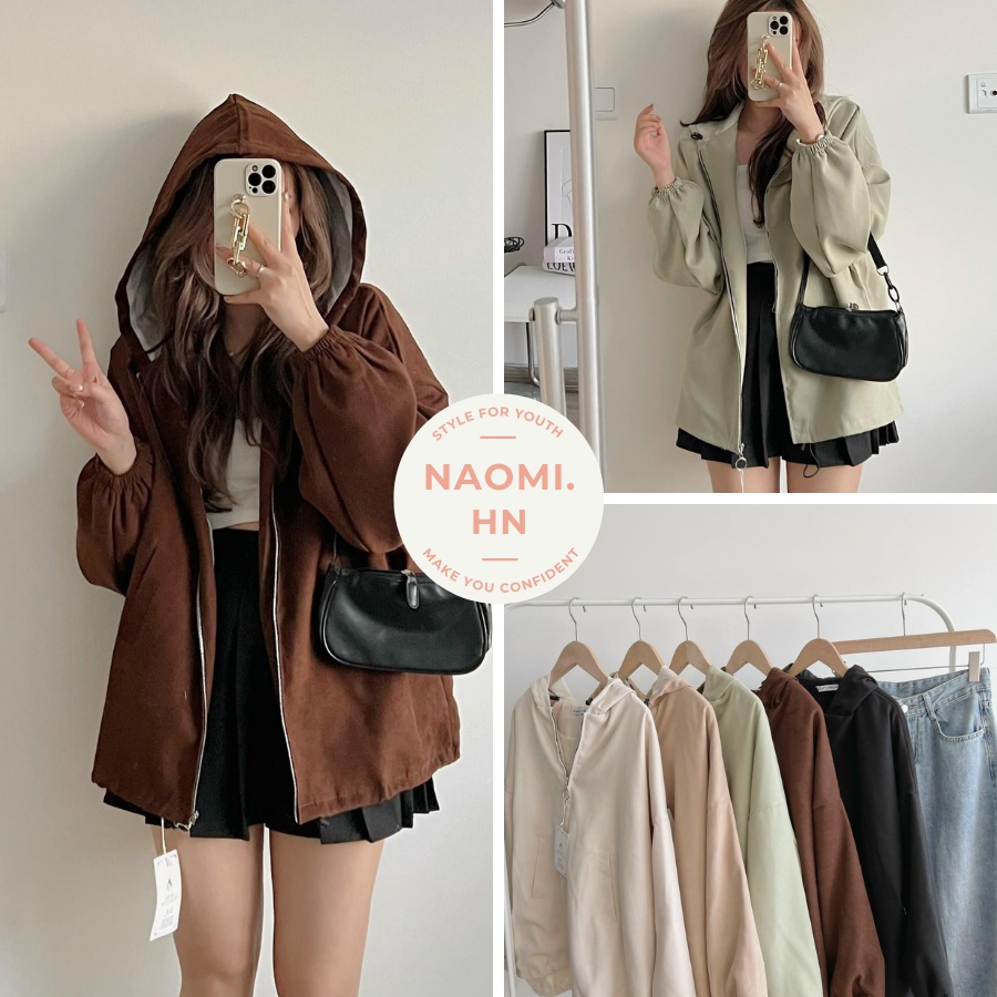 Áo khoác nữ nhung tăm 2 lớp có mũ basic form rộng cực đẹp. Khoác nữ Nhung Gân form rộng kèm mũ nhiều màu hothit