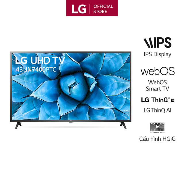 Smart Tivi LG 43 Inch UHD 4K 43UN7400PTA Model 2020 - Có Magic Remote (Chính Hãng)