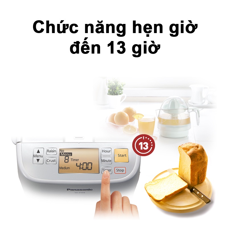 Máy làm bánh mì tự động Panasonic SDP104WRA 360W Hàng chính hãng Bảo hành 12 tháng