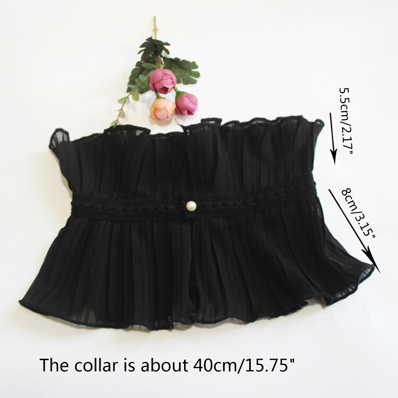 Cổ Áo Giả Hai Lớp Nhún Bèo Màu Đen Phong Cách Gothic Cho Nữ