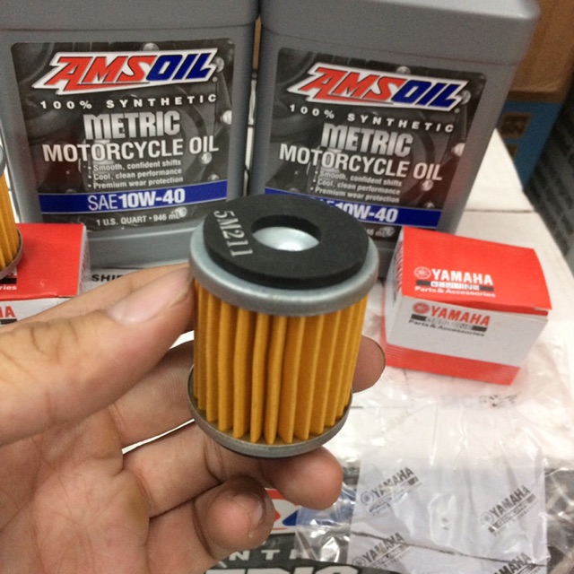 Combo Nhớt Amsoil Metric 10W-40 + Lọc Nhớt Yamaha Thailand