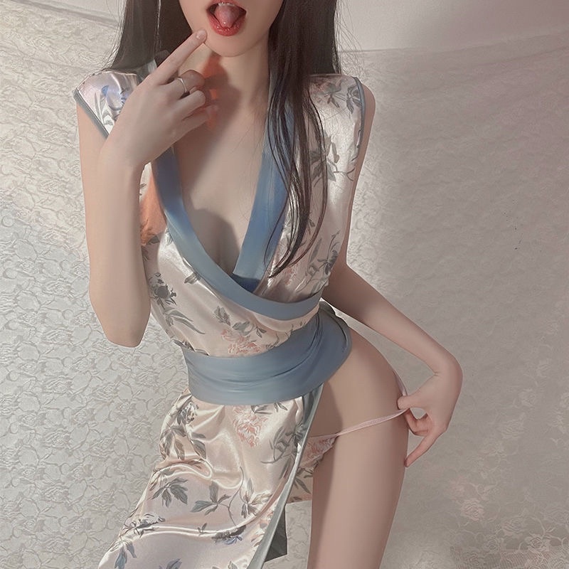 [SẴN] Cosplay Kimono Hoa Đào Xanh Sexy Gợi Cảm MS463 [CWEAR.SEXY_ĐỒ NGỦ &amp; Nội Y Cao Cấp]