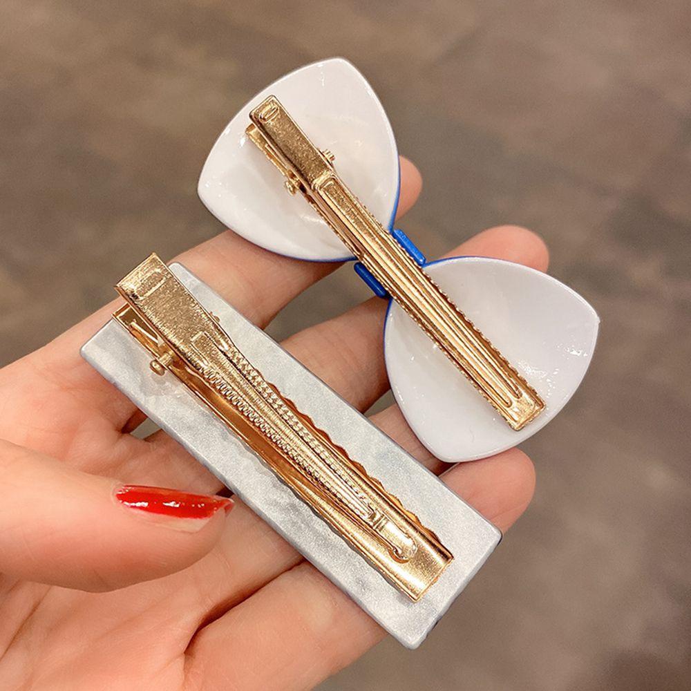 NICKOLAS Kẹp Tóc Nơ Bướm Xanh Ngọt Ngào Bằng Acrylic Cho Nữ