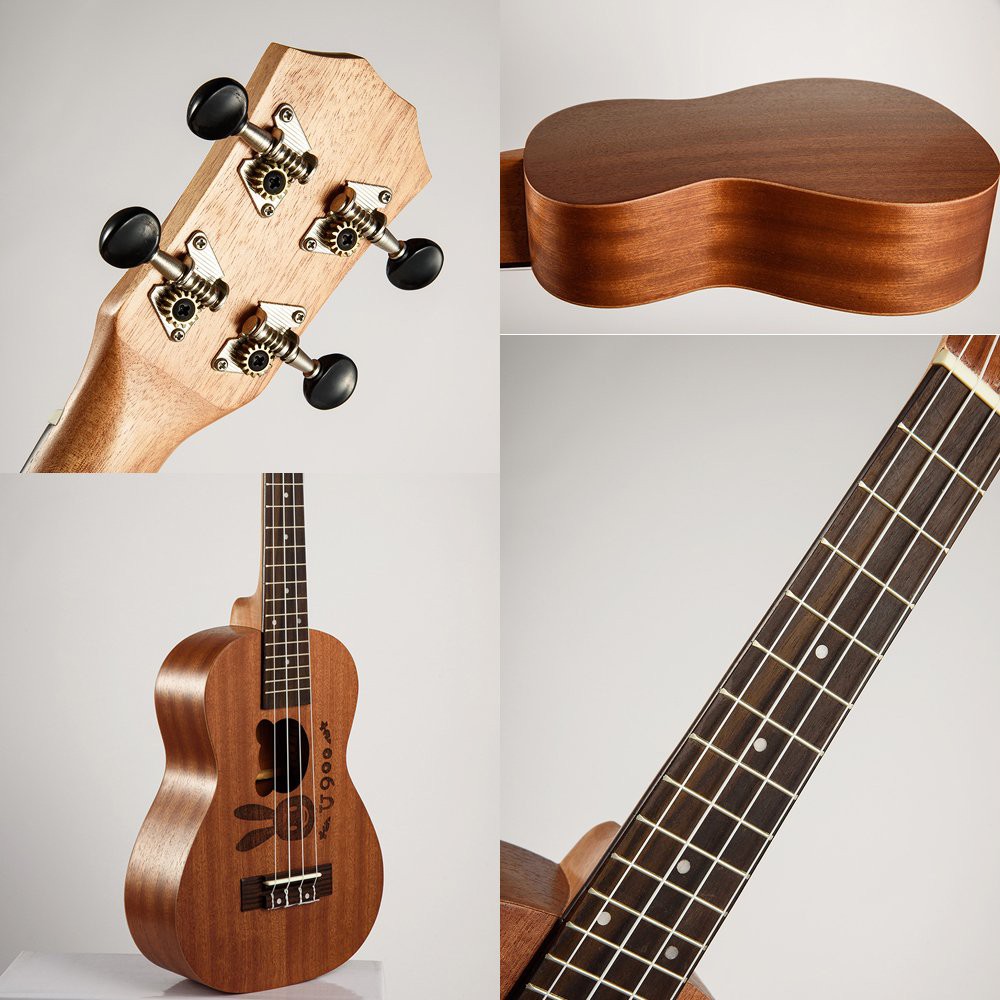 Đàn Ukulele tenor gỗ khắc hình Bunny Hear KBD 33A21-BE