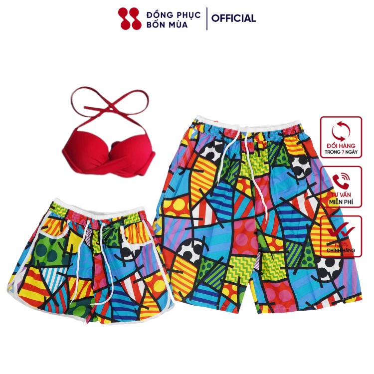 Quần đi biển thương hiệu Đồng Phục Bốn Mùa cao cấp nhiều hoạ tiết đẹp sẵn hàng kèm video