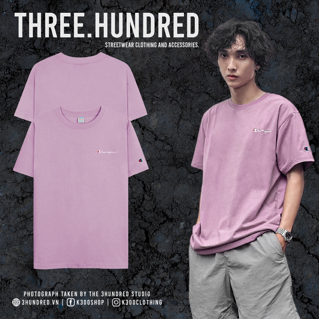 Áo thun Champion Màu Tím Chất Liệu Cotton Thoáng Mát