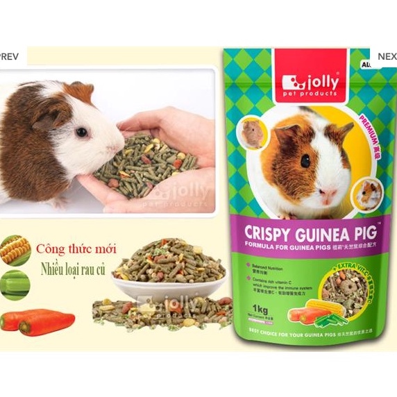 Jolly Thức Ăn Cho Bọ ú, chuột lang, guinea pig Crispy Cao Cấp 1kg