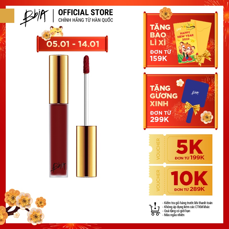 Son Kem Lì Bbia Last Velvet Lip Tint Version 3 - 15 Edge Boss (Màu Đỏ Mận) 5g - Bbia Official Store