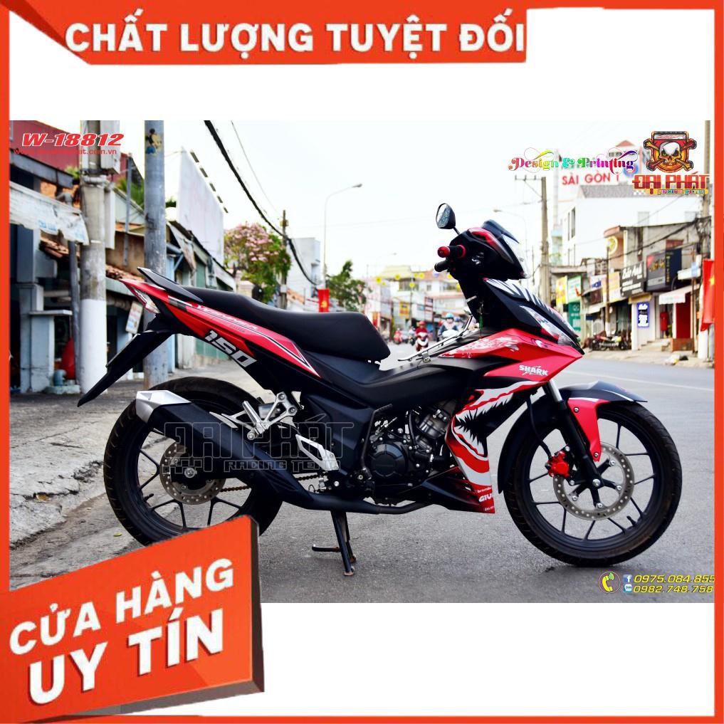 Tem Xe Winner Cá Mập Đỏ Đen Nhám