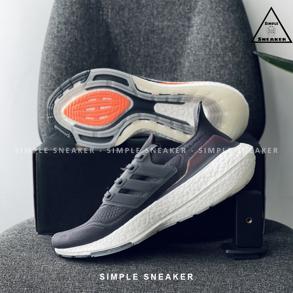 Giày Adidas Ultraboost 21 Screaming Orange Chính Hãng💙SIMPLE SNEAKER💙Giày Chạy Bộ Ultra Boost 21 Màu Đen Thể Thao Nam Nữ