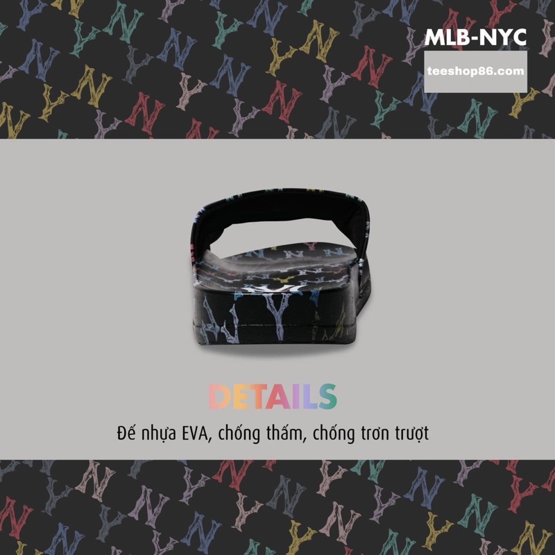 Dép MLB Mound Monogram - Full Đen