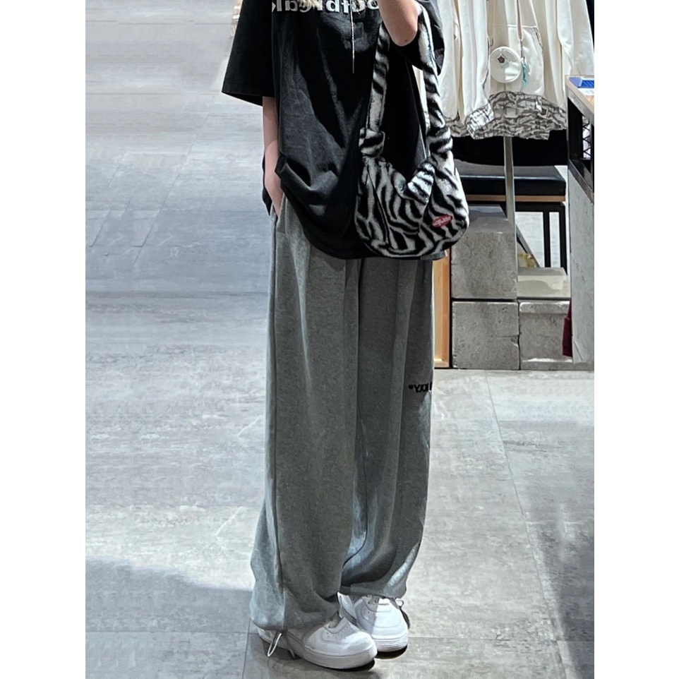 Ethelgirl Quần Thể Thao Lưng Cao Ống Rộng Có Dây Rút Size S-4XL Thời Trang Dành Cho Nữ