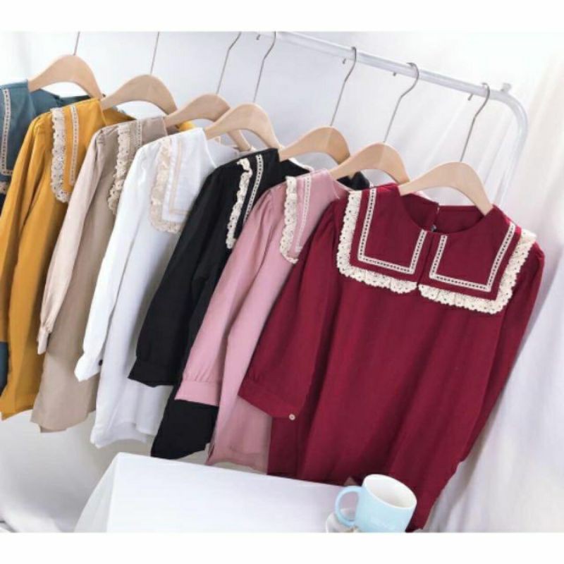 Áo babydoll vạt vuông tay lỡ viền ren xinh | BigBuy360 - bigbuy360.vn