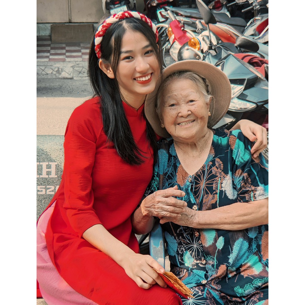 Set Áo dài Rosemary đũi đỏ tươi