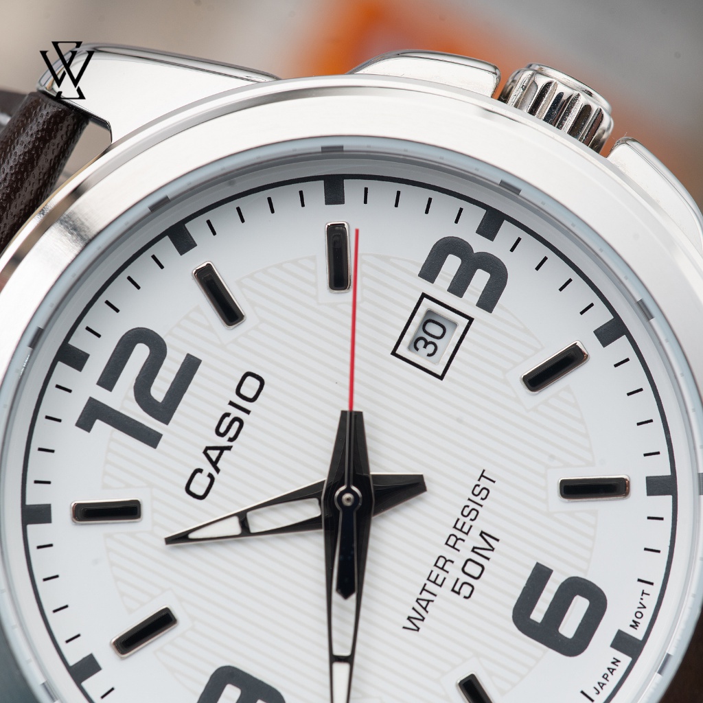 Đồng Hồ Điện Tử, Quartz Nam Casio WATCHSTORE MTP-1314L-7AVDF Thiết Kế Kính Khoáng 45mm, Dây Đeo Da Và Vỏ Thép Không Gỉ