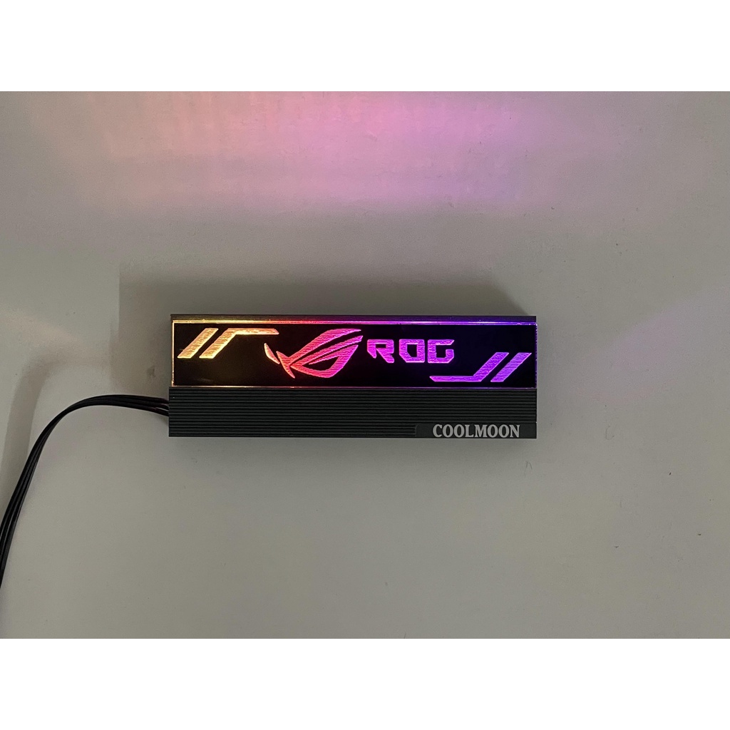 Tản Nhiệt SSD M2 Led RGB Coolmoon Họa Tiết Logo Các Hãng - Đồng Bộ Hub