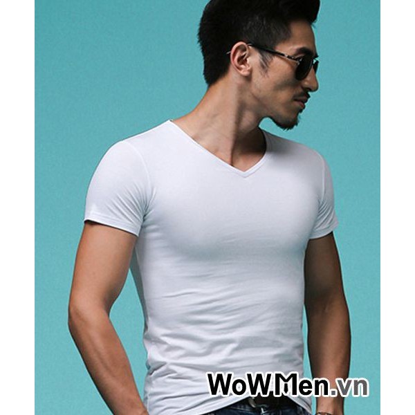 [Mã SKAMLTSM9 giảm 10% đơn 99K] Áo Thun Trơn Ngắn Tay Ôm Body Trắng Cổ Tim - AT1080