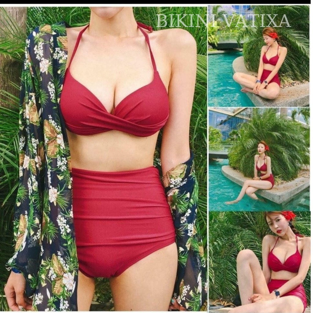 Đồ bơi bikini 2 mảnh đi bơi đi biển VATIXA BKN10 ĐỎ ĐÔ