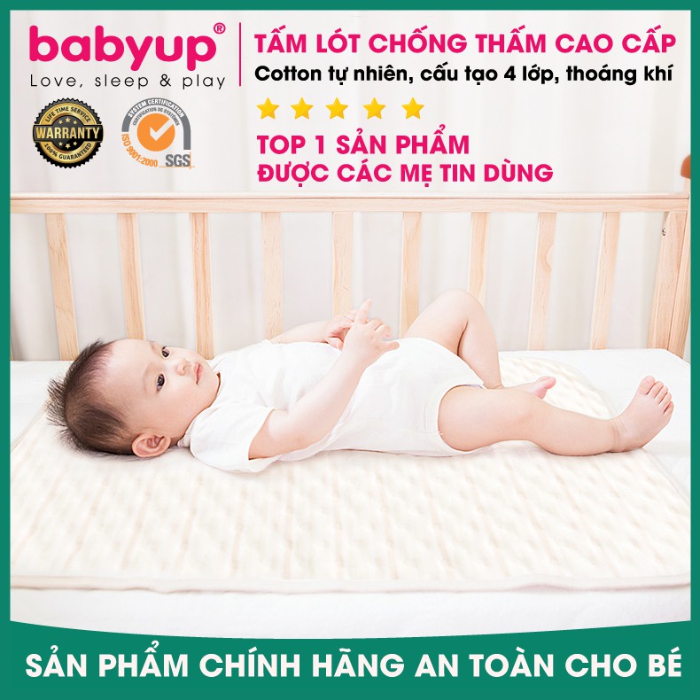 Tấm lót chống thấm cho bé ORGANIC cao cấp. Miếng lót chống thấm 4 lớp, mềm mại, thoáng khí. 100% COTTON HỮU CƠ TỰ NHIÊN