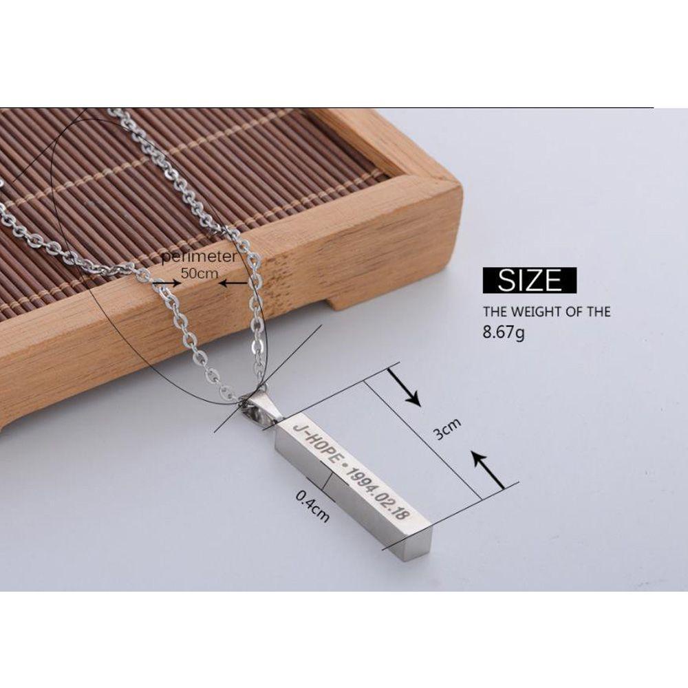 Vòng cổ Hợp Kim Mặt Khắc Chữ Suvenir SUGA J-Hope
